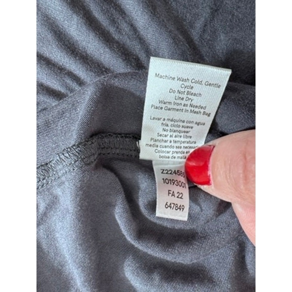 NWT!!"VENUS" Lace Up Sexy Gray Top, Long Sleeve, Rouched, Dark Romance,Size XL - Picture 8 of 11